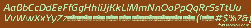 KabrioSoftRegularItalicTrial Font – Green Fonts on Brown Background