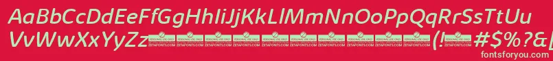 KabrioSoftRegularItalicTrial Font – Green Fonts on Red Background