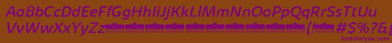 KabrioSoftRegularItalicTrial Font – Purple Fonts on Brown Background