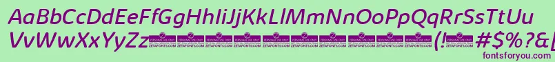 KabrioSoftRegularItalicTrial Font – Purple Fonts on Green Background