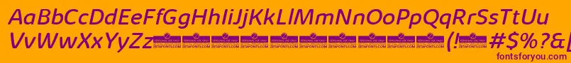 KabrioSoftRegularItalicTrial Font – Purple Fonts on Orange Background