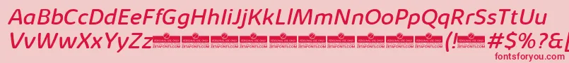 KabrioSoftRegularItalicTrial-Schriftart – Rote Schriften auf rosa Hintergrund