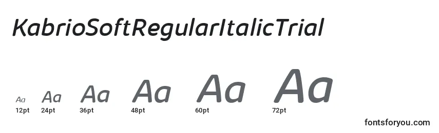 Размеры шрифта KabrioSoftRegularItalicTrial