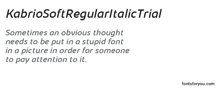 Review of the KabrioSoftRegularItalicTrial Font