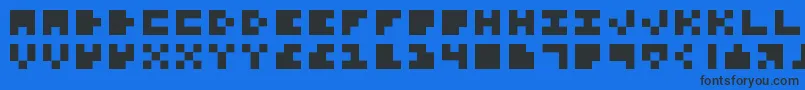 フォントExtremelySmallFonts – 黒い文字の青い背景
