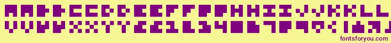ExtremelySmallFonts Font – Purple Fonts on Yellow Background