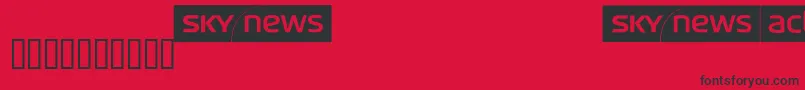 fuente Skyfontnews – Fuentes Negras Sobre Fondo Rojo