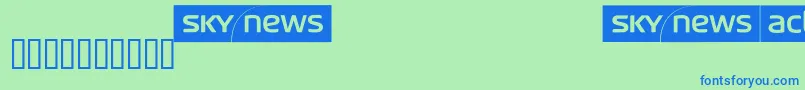 Skyfontnews Font – Blue Fonts on Green Background
