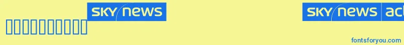 Skyfontnews Font – Blue Fonts on Yellow Background