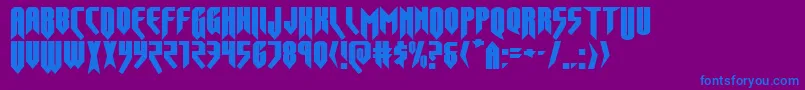 フォントOpusmagnusexpand – 紫色の背景に青い文字