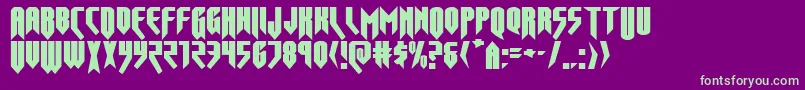 フォントOpusmagnusexpand – 紫の背景に緑のフォント