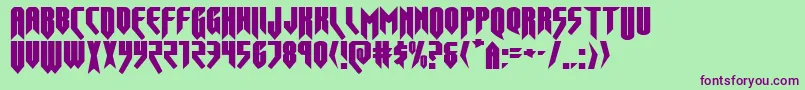 フォントOpusmagnusexpand – 緑の背景に紫のフォント