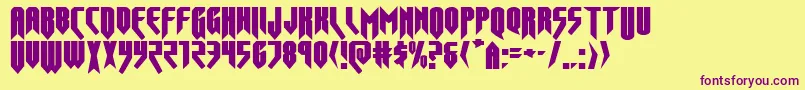 フォントOpusmagnusexpand – 紫色のフォント、黄色の背景