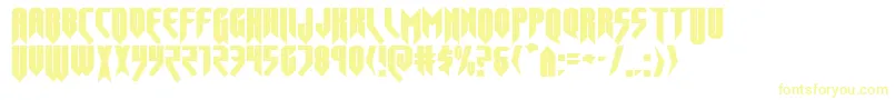 フォントOpusmagnusexpand – 白い背景に黄色の文字