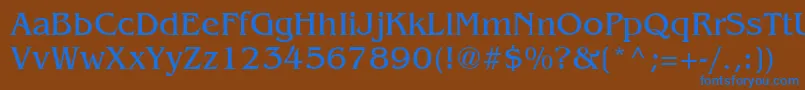 Шрифт Beng – синие шрифты на коричневом фоне
