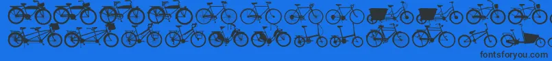 Bikes Font – Black Fonts on Blue Background