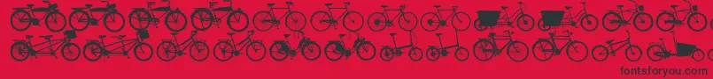 Bikes Font – Black Fonts on Red Background