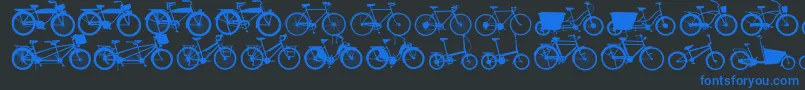 Bikes Font – Blue Fonts on Black Background