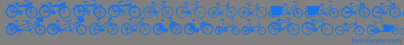 Bikes-Schriftart – Blaue Schriften auf grauem Hintergrund