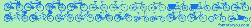 Bikes Font – Blue Fonts on Green Background
