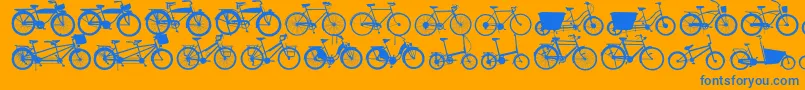 Bikes Font – Blue Fonts on Orange Background