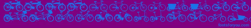 Bikes Font – Blue Fonts on Purple Background