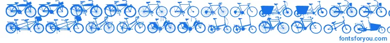 Bikes Font – Blue Fonts on White Background