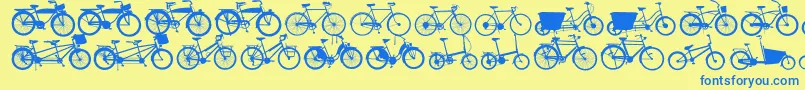 Bikes Font – Blue Fonts on Yellow Background