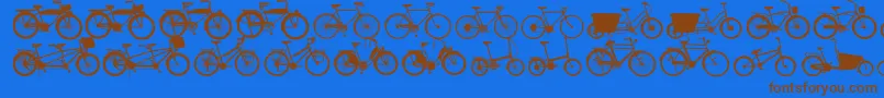 Bikes Font – Brown Fonts on Blue Background