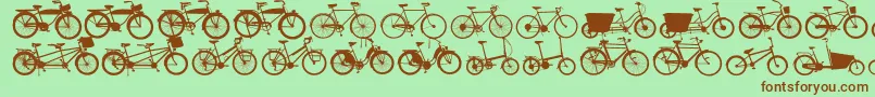 Bikes Font – Brown Fonts on Green Background