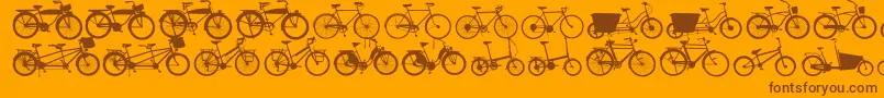 Bikes Font – Brown Fonts on Orange Background