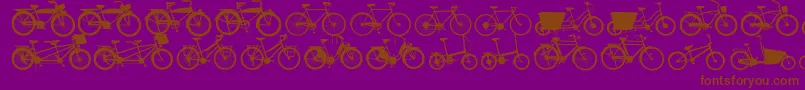 Bikes Font – Brown Fonts on Purple Background