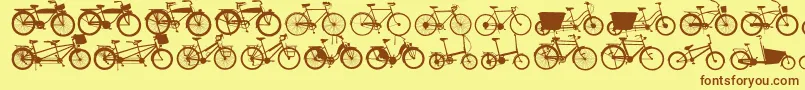 Bikes Font – Brown Fonts on Yellow Background