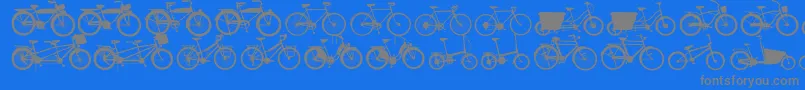 Bikes Font – Gray Fonts on Blue Background