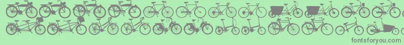 Bikes-Schriftart – Graue Schriften auf grünem Hintergrund