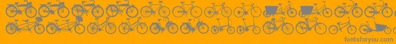 Bikes-Schriftart – Graue Schriften auf orangefarbenem Hintergrund