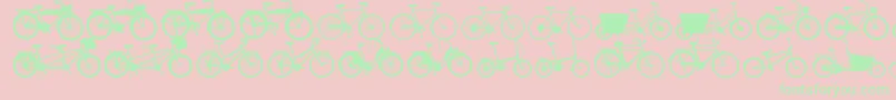Bikes Font – Green Fonts on Pink Background