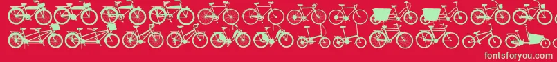 Bikes Font – Green Fonts on Red Background