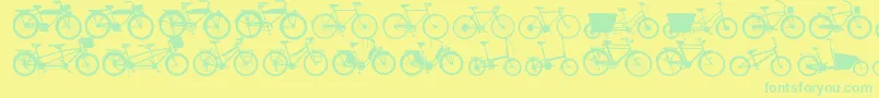 Bikes Font – Green Fonts on Yellow Background