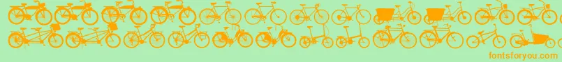Bikes Font – Orange Fonts on Green Background
