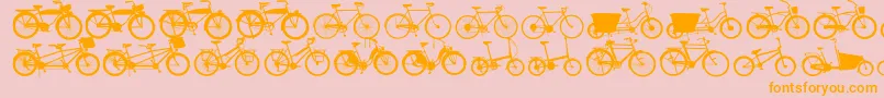 Bikes Font – Orange Fonts on Pink Background