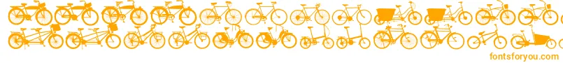 Bikes-Schriftart – Orangefarbene Schriften auf weißem Hintergrund