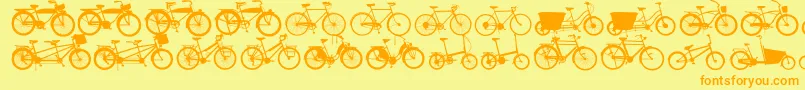 Bikes Font – Orange Fonts on Yellow Background