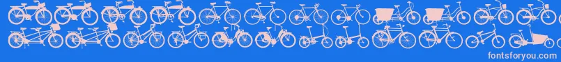 Bikes Font – Pink Fonts on Blue Background