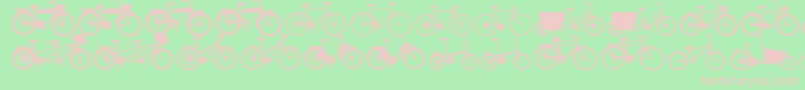 Czcionka Bikes – różowe czcionki na zielonym tle