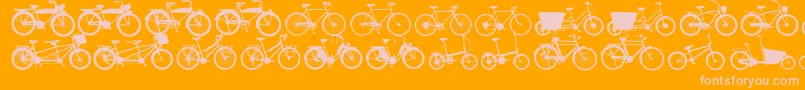 Bikes Font – Pink Fonts on Orange Background