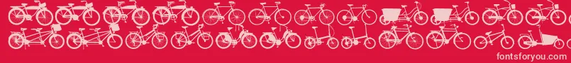 Bikes Font – Pink Fonts on Red Background