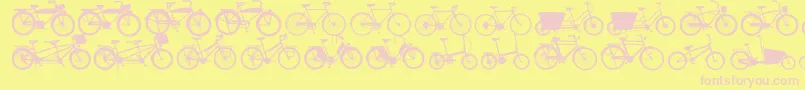 Fonte Bikes – fontes rosa em um fundo amarelo