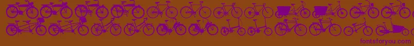 Bikes Font – Purple Fonts on Brown Background