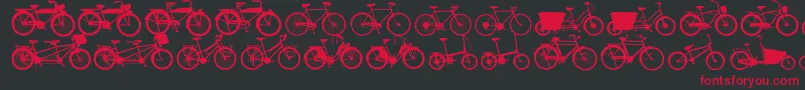 Bikes Font – Red Fonts on Black Background